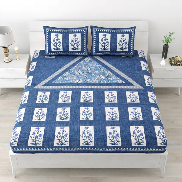 Premium_Cotton_Double_Bedsheet,_Blue_(TC-220)