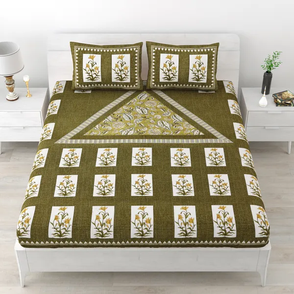Premium_Cotton_Double_Bedsheet,_Green_(TC-220)