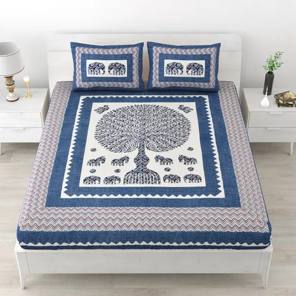 Premium_Cotton_Double_Bedsheet,_Blue_(TC-220)