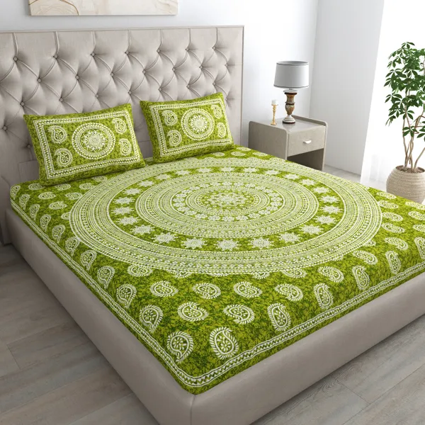 Premium_Cotton_Double_Bedsheet,_Green_(TC-220)