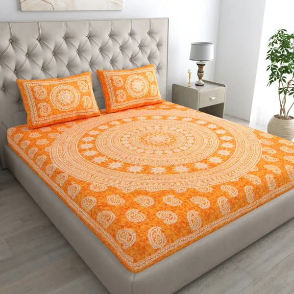 Premium_Cotton_Double_Bedsheet,_Orange_(TC-220)