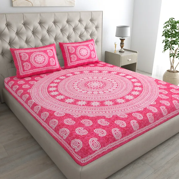 Premium_Cotton_Double_Bedsheet,_Pink_(TC-220)