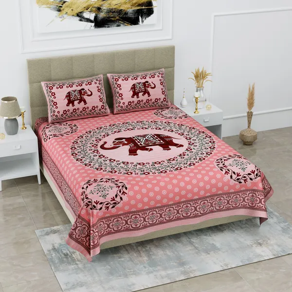 Premium_Cotton_Double_Bedsheet,_Red_(TC-220)