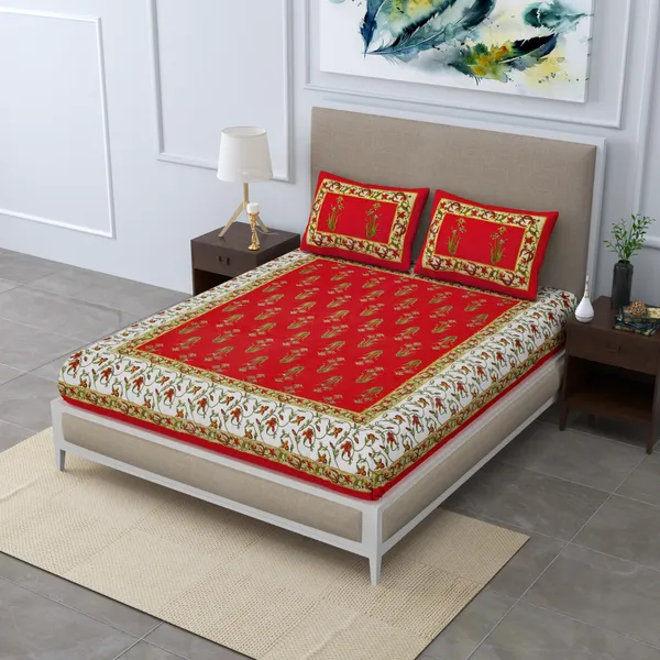 Premium_Cotton_Double_Bedsheet,_Red_(TC-220)