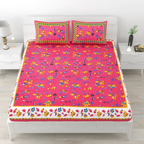 Premium_Cotton_Double_Bedsheet,_Pink_(TC-220)