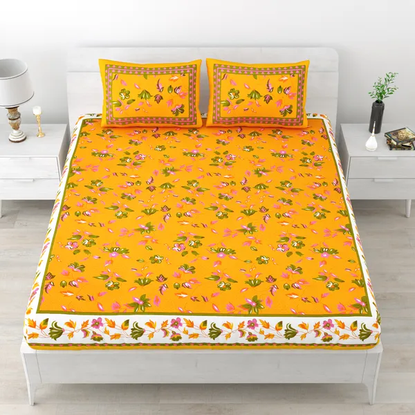 Premium_Cotton_Double_Bedsheet,_Yellow_(TC-220)