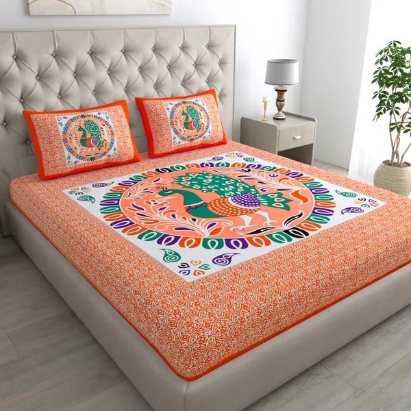 Premium_Cotton_Double_Bedsheet,_Orange_(TC-220)