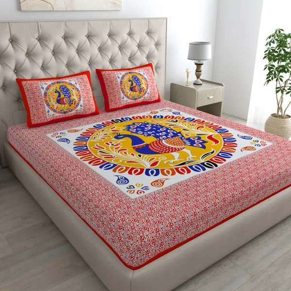Premium_Cotton_Double_Bedsheet,_Red_(TC-220)