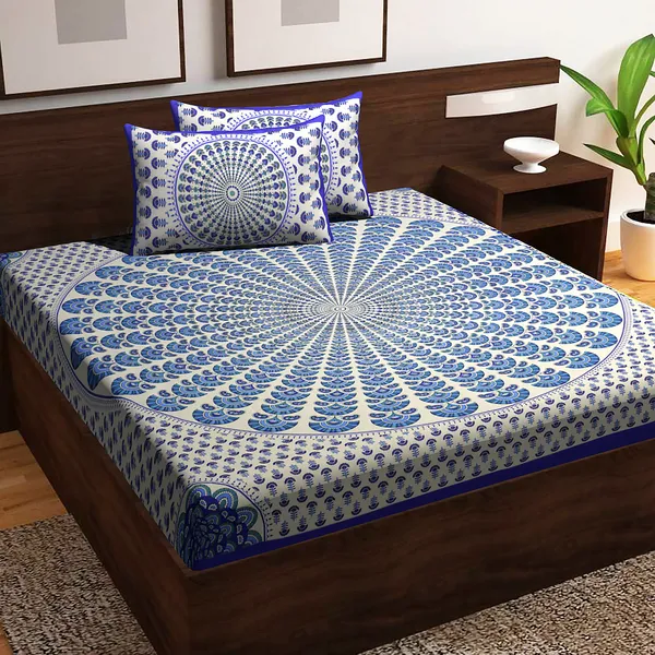 Premium_Cotton_Double_Bedsheet,_Blue_(TC-220)