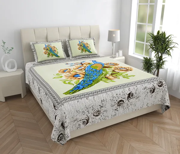 Premium_Cotton_Double_Bedsheet,_Blue_(TC-220)