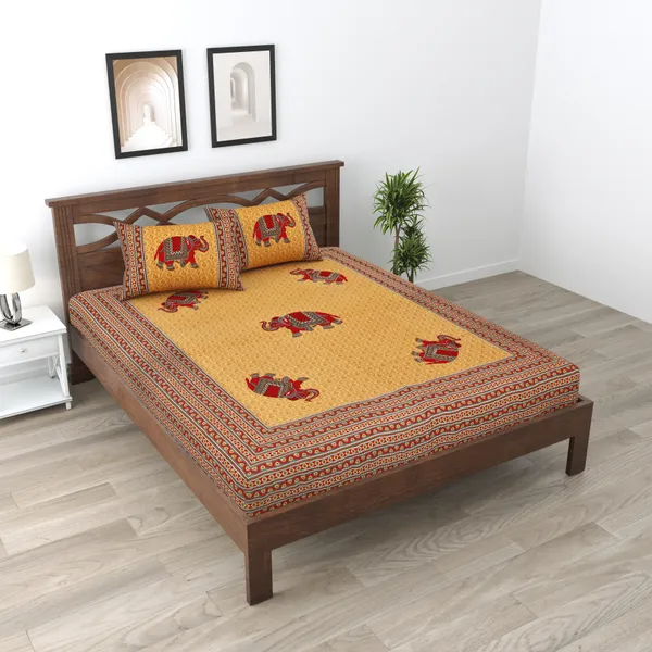 Premium_Cotton_Double_Bedsheet,_Brown_(TC-220)