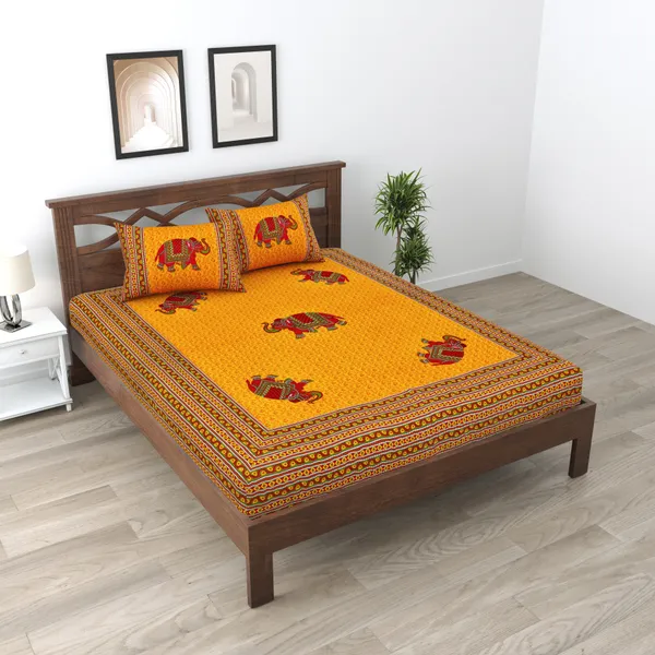 Premium_Cotton_Double_Bedsheet,_Yellow_(TC-220)