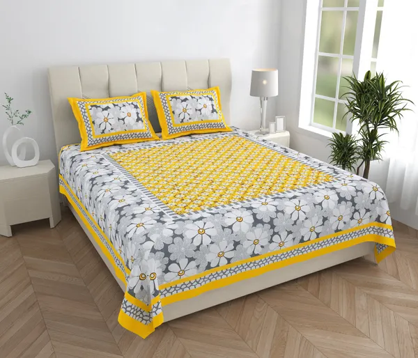 Premium_Cotton_Double_Bedsheet,_Yellow_(TC-220)