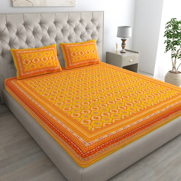 Premium_Cotton_Double_Bedsheet,_Yellow_(TC-220)