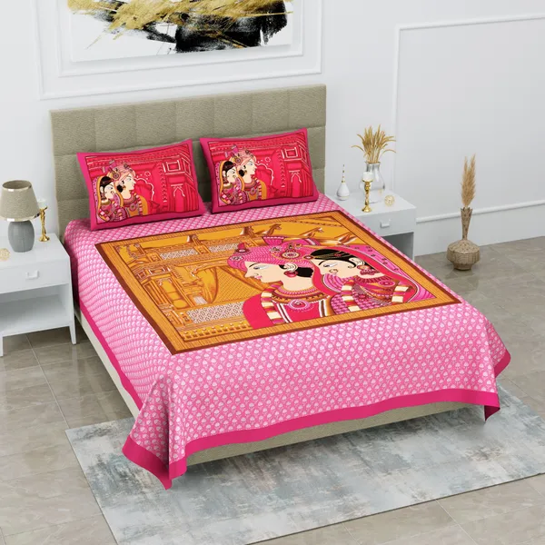 Premium_Cotton_Double_Bedsheet,_Pink_(TC-220)