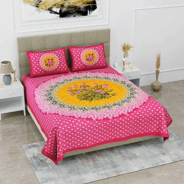 Premium_Cotton_Double_Bedsheet,_Pink_(TC-220)