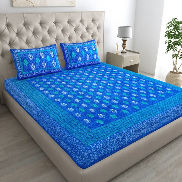 Premium_Cotton_Double_Bedsheet,_Blue_(TC-220)