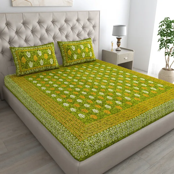 Premium_Cotton_Double_Bedsheet,_Green_(TC-220)