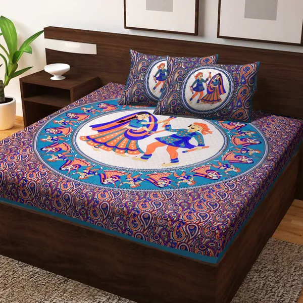 Premium_Cotton_Double_Bedsheet,_Blue_(TC-220)