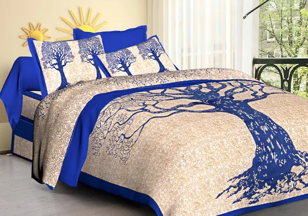Premium_Cotton_Double_Bedsheet,_Blue_(TC-220)