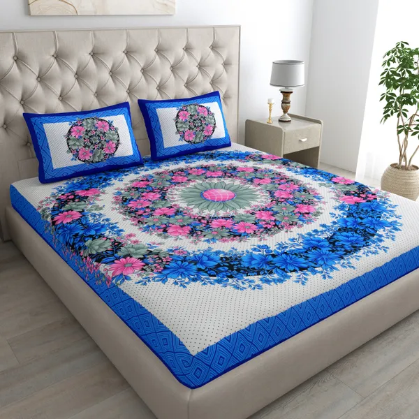 Premium_Cotton_Double_Bedsheet,_Blue_(TC-220)