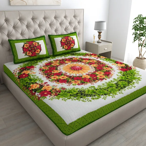 Premium_Cotton_Double_Bedsheet,_Green_(TC-220)