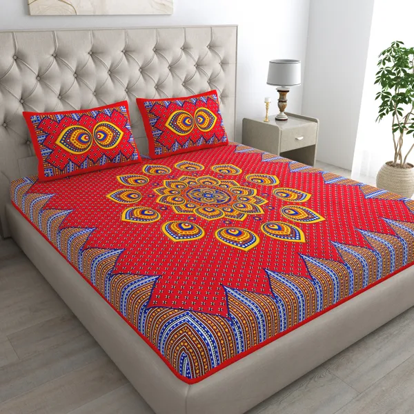 Premium_Cotton_Double_Bedsheet,_Red_(TC-220)