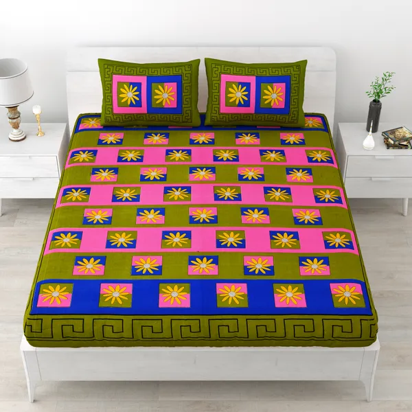 Premium_Cotton_Double_Bedsheet,_Green_(TC-220)