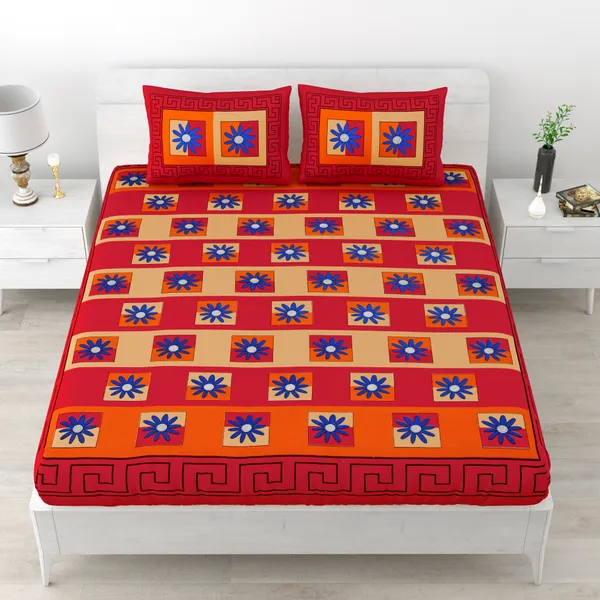 Premium_Cotton_Double_Bedsheet,_Red_(TC-220)