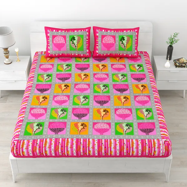 Premium_Cotton_Double_Bedsheet,_Pink_(TC-220)