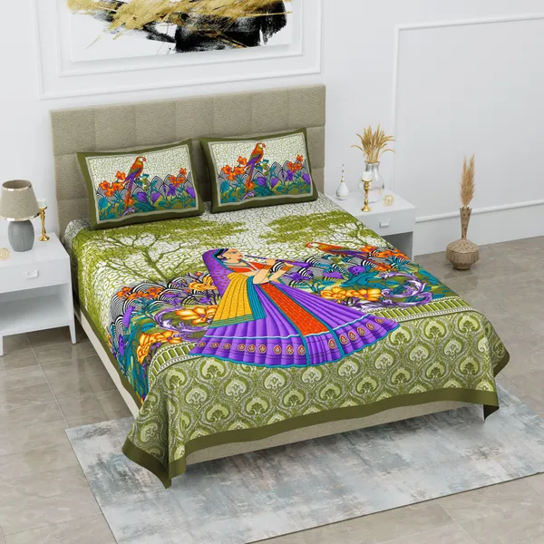 Premium_Cotton_Double_Bedsheet,_Green_(TC-220)