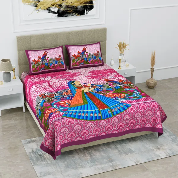 Premium_Cotton_Double_Bedsheet,_Pink_(TC-220)