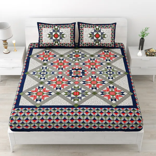 Premium_Cotton_Double_Bedsheet,_Blue_(TC-220)