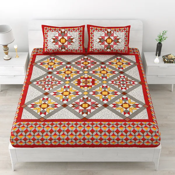 Premium_Cotton_Double_Bedsheet,_Red_(TC-220)