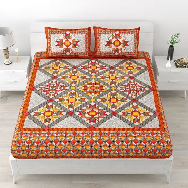 Premium_Cotton_Double_Bedsheet,_Orange_(TC-220)