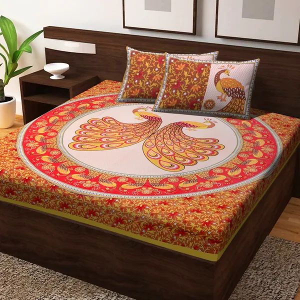 Premium_Cotton_Double_Bedsheet,_Orange_(TC-220)