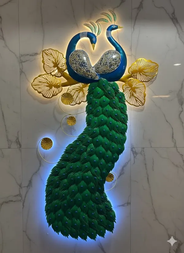 Blue_&_Greenbig_Sized_Heavy_Weight_Led_Peacock_Wall_Art