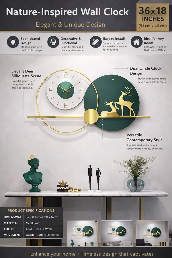 Elegant_Deer_Wall_Clock