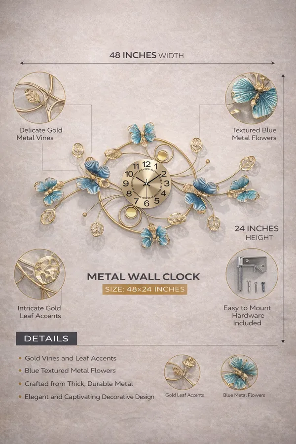 Elegant_Floral_Metal_Clock