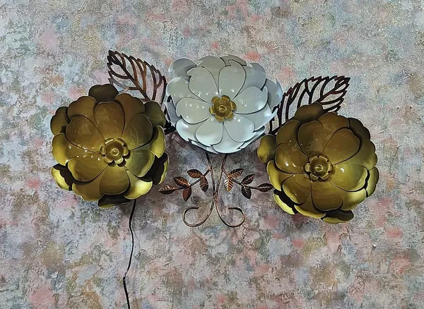 Off_White_And_Brown_Floral_Wall_Art_With_Led