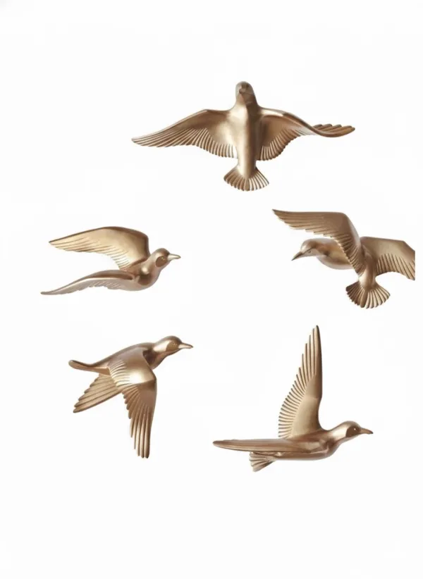 Glossy_Gold_Metal_Flying_Birds