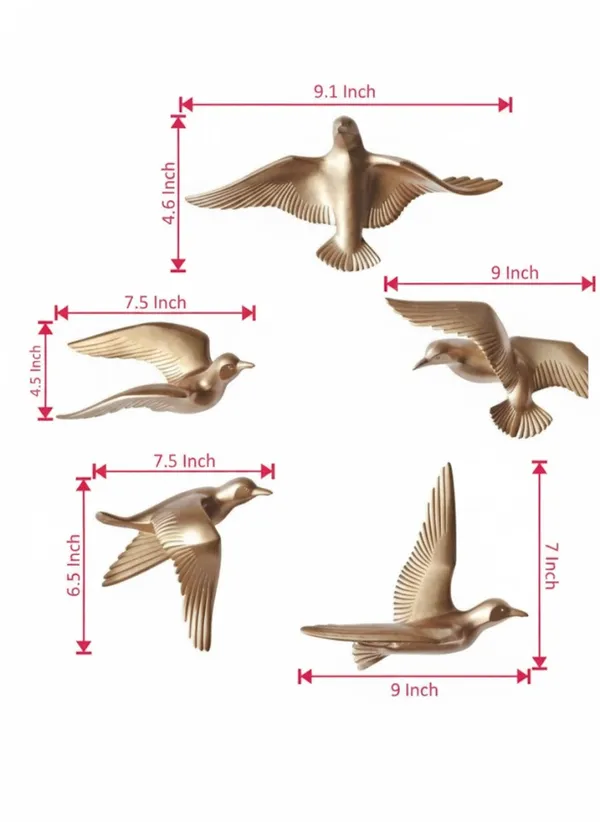 Glossy_Gold_Metal_Flying_Birds