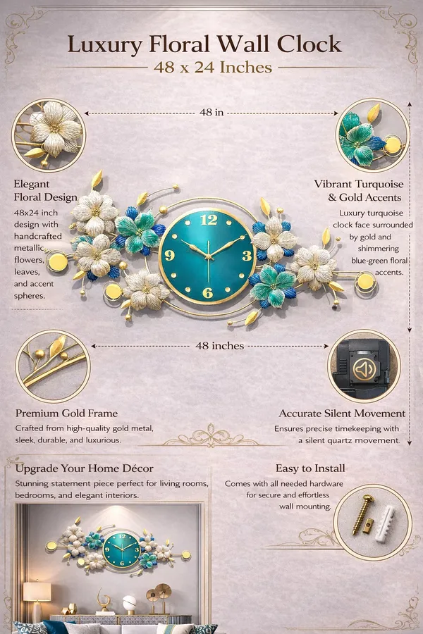 Luxury_Floral_Wall_Clock
