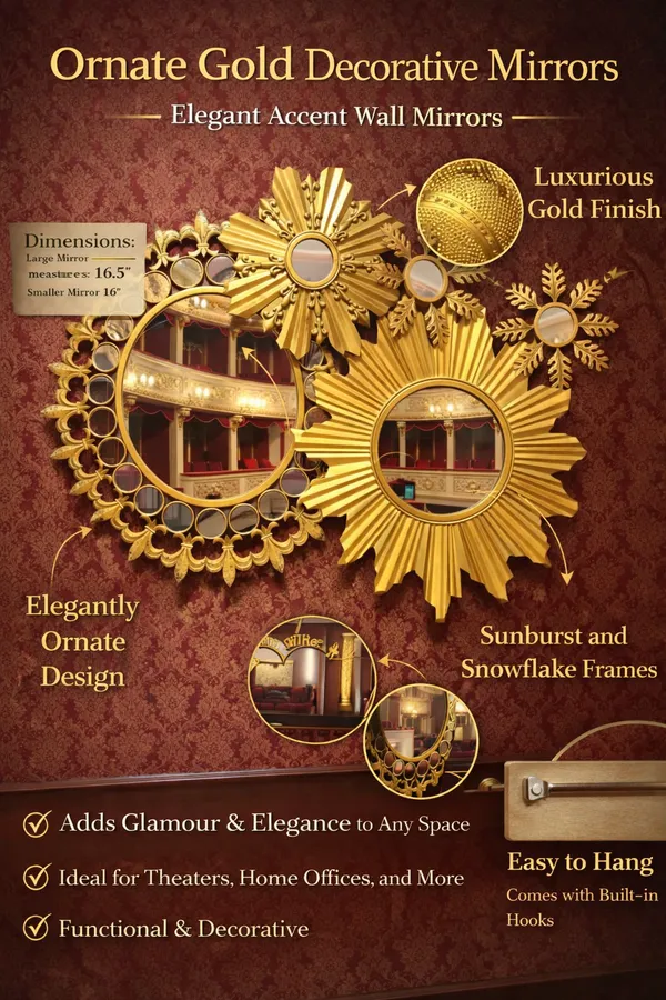 Luxury_Gold_Sunburst_Decorative_Mirror_Set