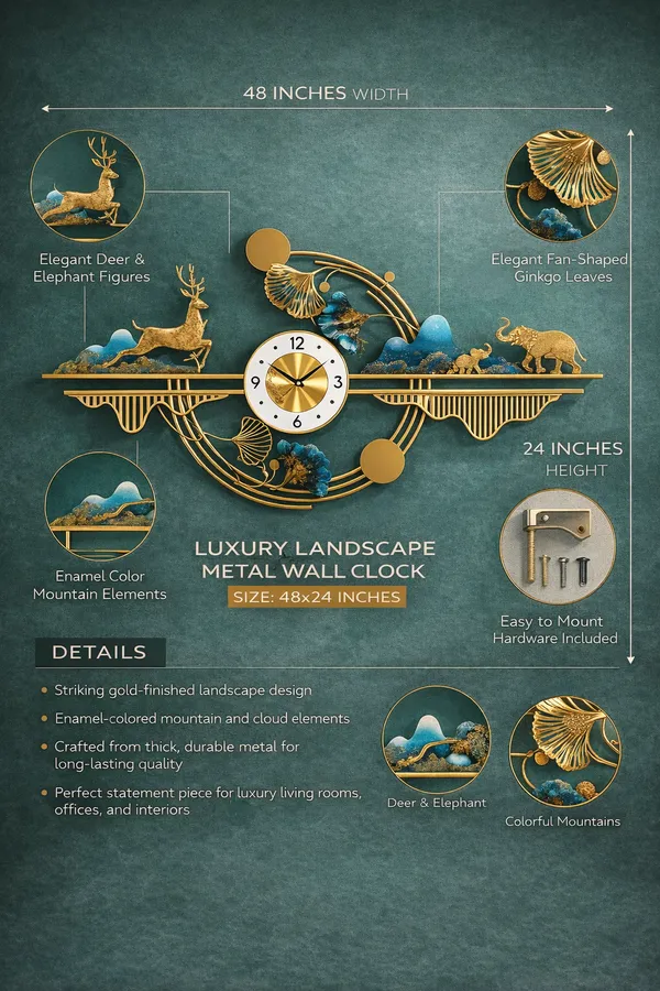 Luxury_Landscape_Metal_Clock
