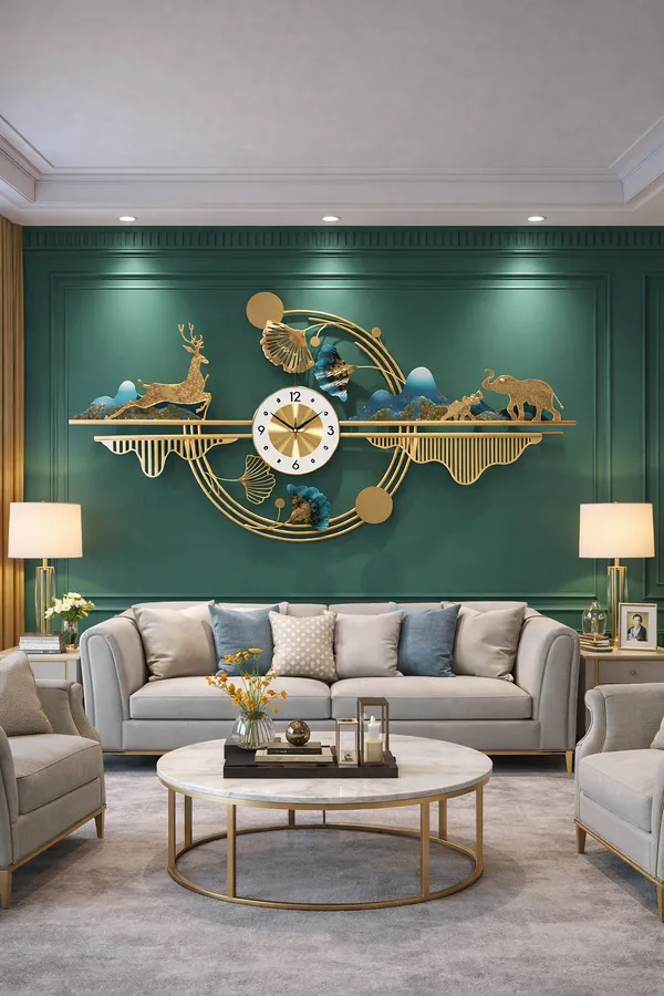 Luxury_Landscape_Metal_Clock