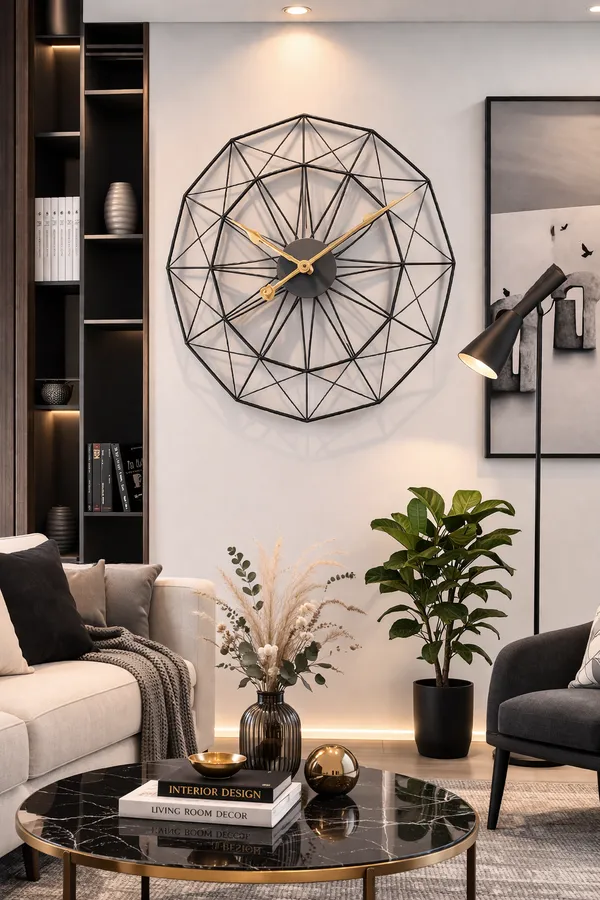 Modern_Black_Metal_Clock