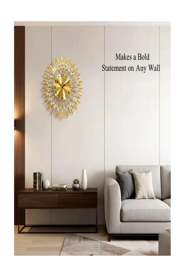 Gold_Sunburst_Crystal_Wall_Clock