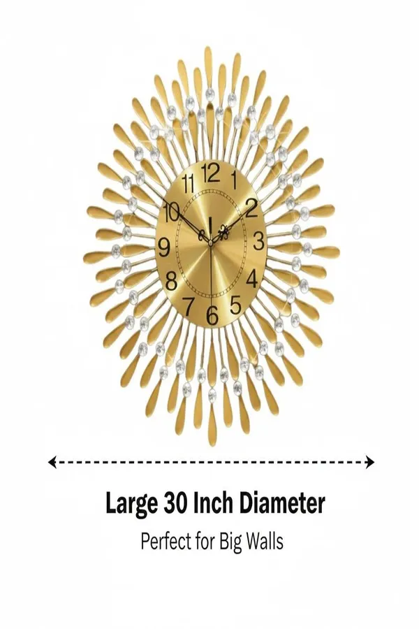 Gold_Sunburst_Crystal_Wall_Clock