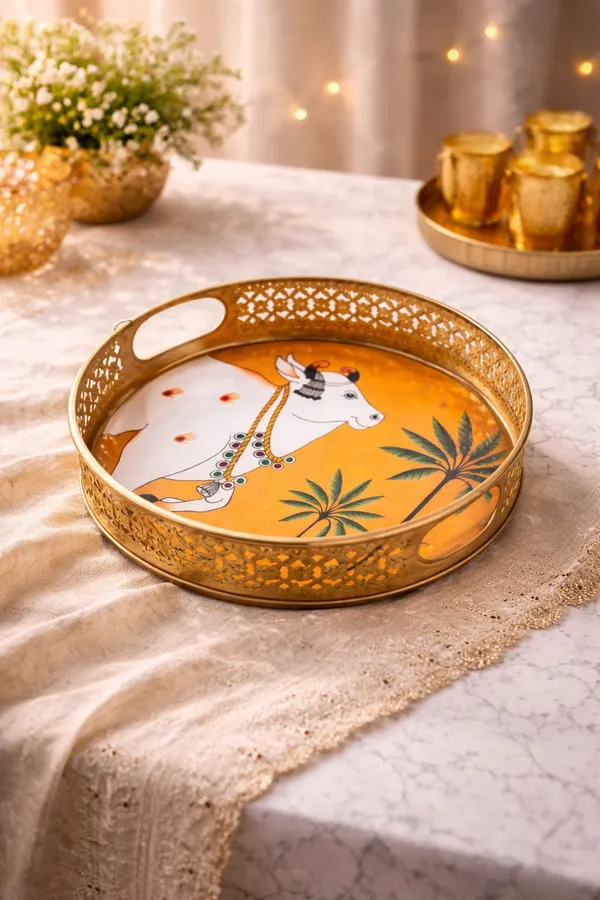 Pichwai_Enamel_Serving_Tray